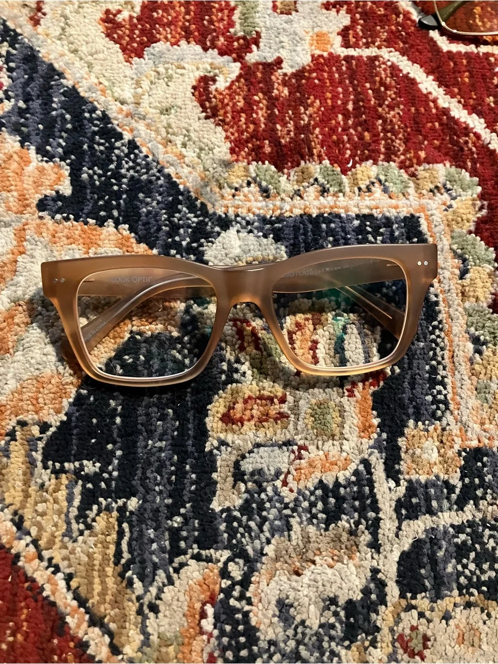 Women's Square Acetate Glasses in Light Brown
